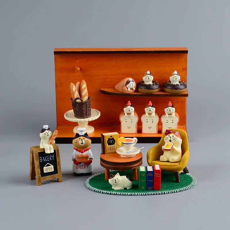 Bonsai Garden Japan - Zakka estilo desenho animado gato pão