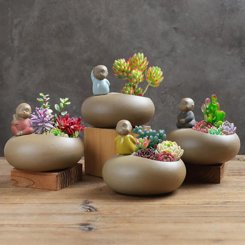 Bonsai Garden Art - Vaso de cerâmica retrô estilo chinês,