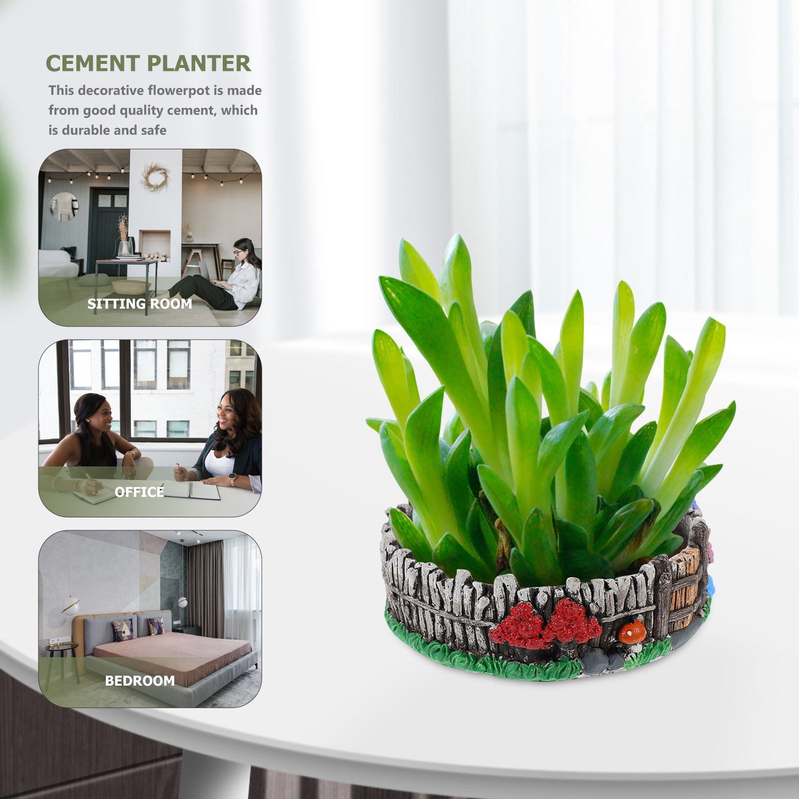 Bonsai Garden Design - 1Pç Vaso de Cimento Criativo para