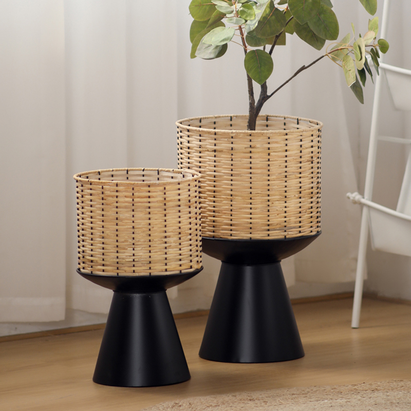 Rattan tecer vaso de flores lu - Bonsai Garden Display Stands avaliação e preço