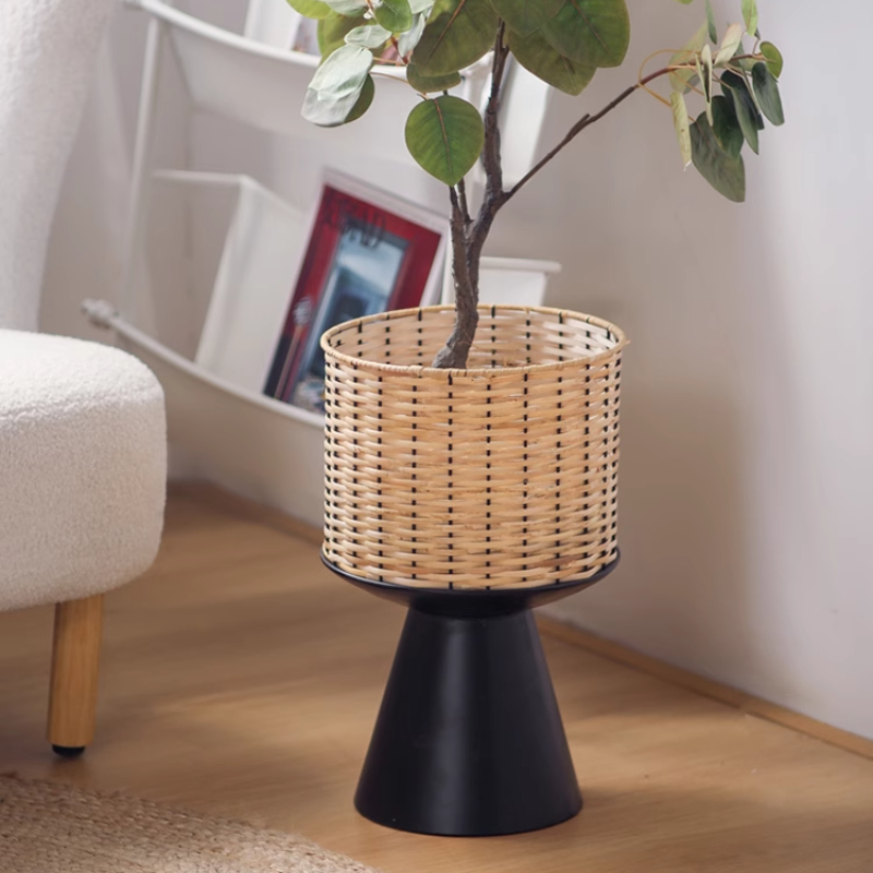 Rattan tecer vaso de flores lu - Bonsai Garden Display Stands avaliação e preço