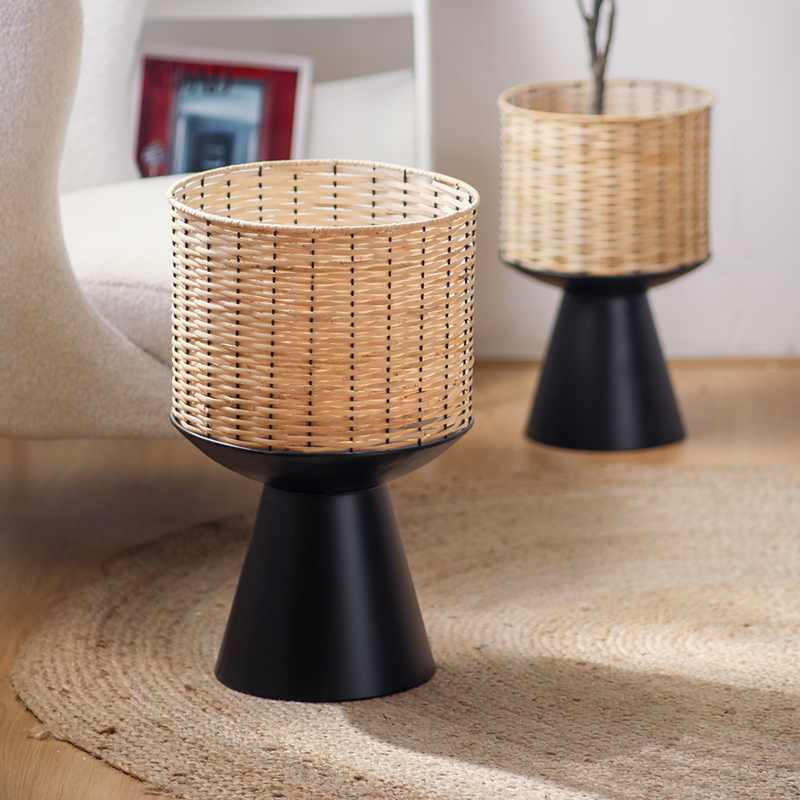 Rattan tecer vaso de flores lu - Bonsai Garden Display Stands avaliação e preço