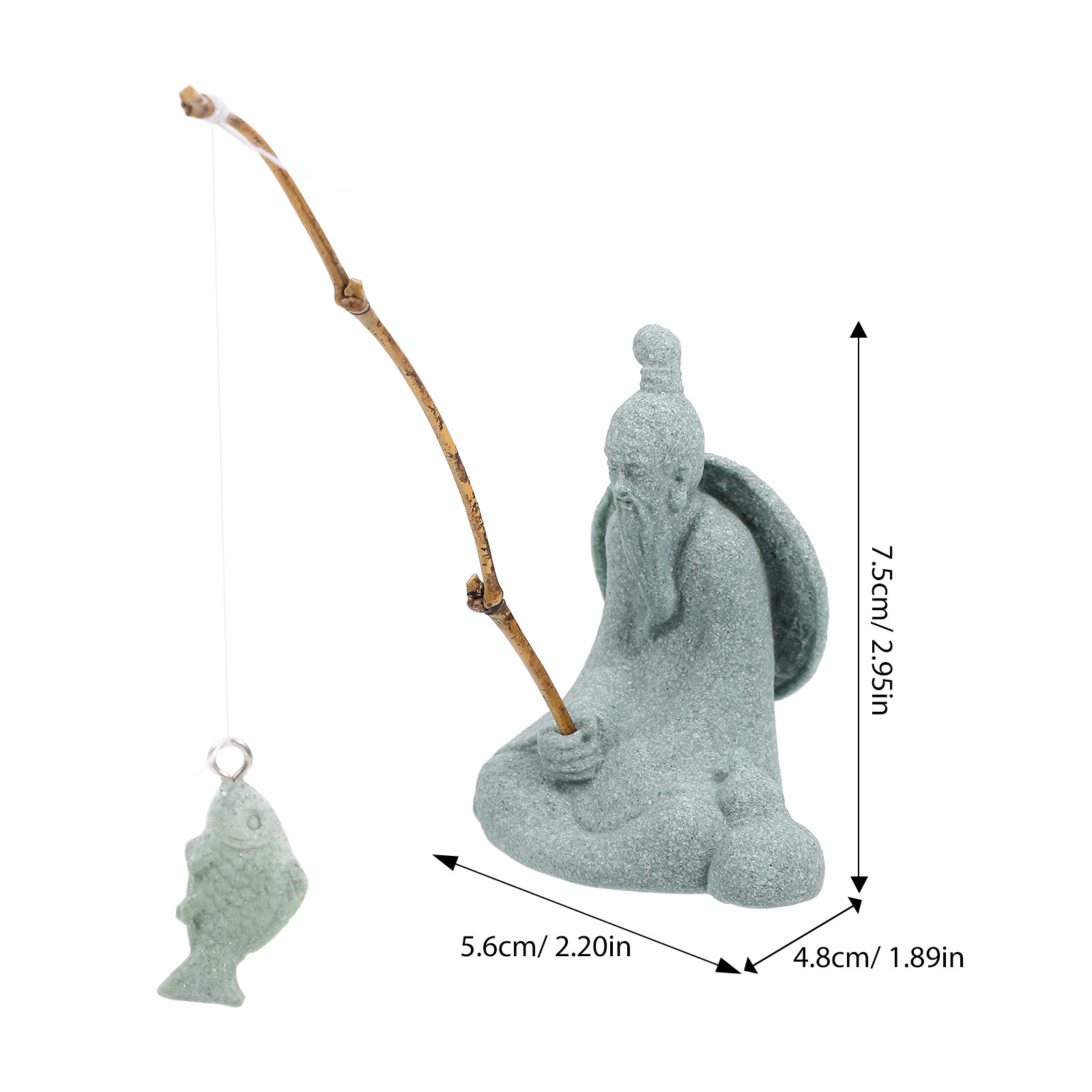 Estátua Delicada de Pescador e - Bonsai Garden Design avaliação e preço